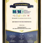 MSME awarded us For Best startup of the year 2024